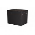 Шкаф 19" телекоммуникационный настенный, 9U 501x600х450 мм, дверь стекло, черный